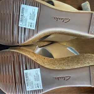 Never worn Clarks wedge sandals